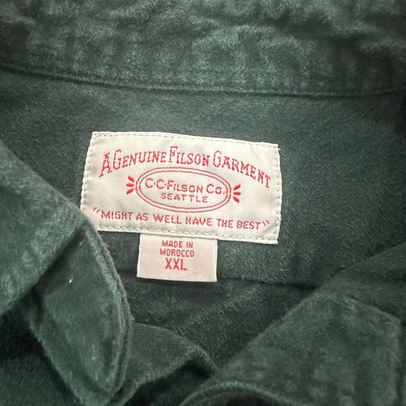 Filson Alaskan Guide Flannel XXL Excellent Condition Hunter Green - Picture 2 of 5